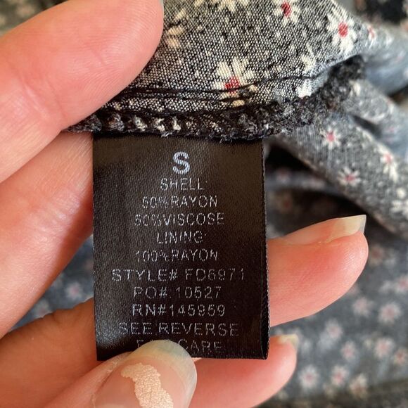 Urban Outfitters Dress Forum Black Mini Daisy Print Ditsy Dress Size Small - Picture 7 of 10